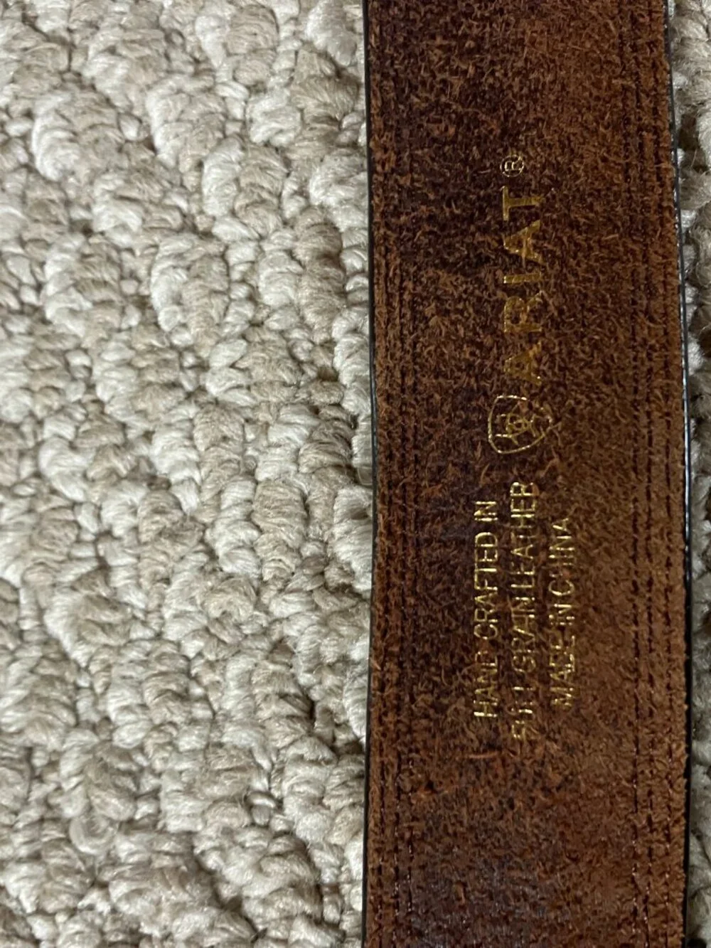 Ariat Triple Stitch Brown Leather Belt 38